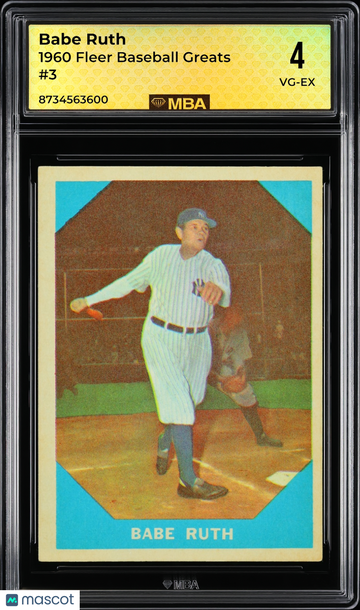 1960 Fleer Baseball Greats Babe Ruth #3 MBA 4