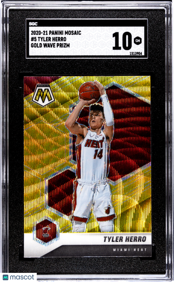 2020 Panini Mosaic Tyler Herro #5 Gold Wave Prizm SGC 10