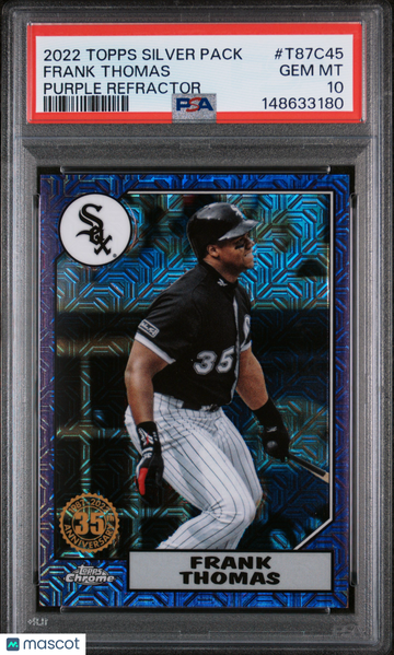 2022 Topps Silver Pack 1987 Chrome Promo Frank Thomas #T87C45 Purple Refractor PSA 10