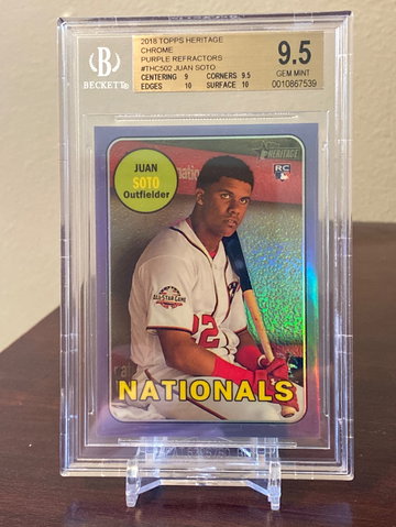 2017 Heritage Purple Refractor Juan Soto BGS 9.5