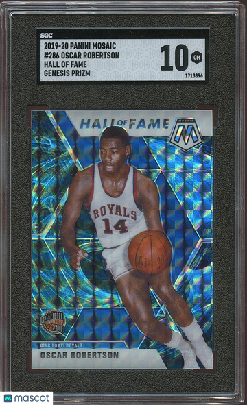 2019-20 Panini Mosaic Oscar Robertson #286 Hall Of Fame Genesis Prizm SGC 10