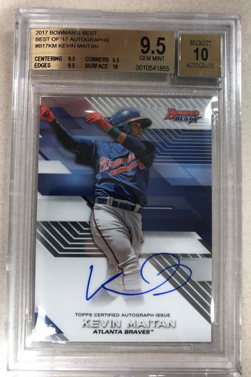 2017 Bowman's Best Best of '17 Autographs #B17KM Kevin Maitan BGS 9.5 Auto 10