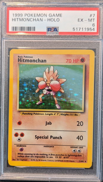 1999 Pokemon Game Hitmonchan Holo PSA 6