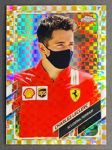 2021 Topps Chrome Charles Leclerc #33 Gold Checker Flag # /50 F1 Formula 1