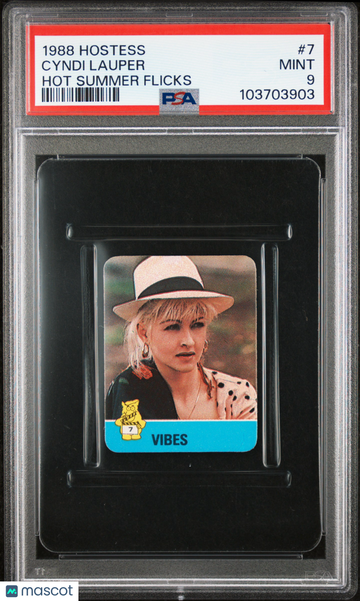 1988 Hostess Hot Summer Flicks Stickers Cyndi Lauper #7 PSA 9
