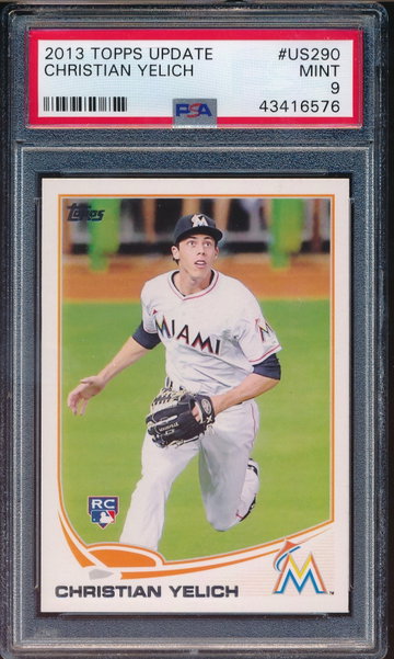 2013 Topps Update Christian Yelich Rc Rookie #US290 PSA 9 MINT 5576