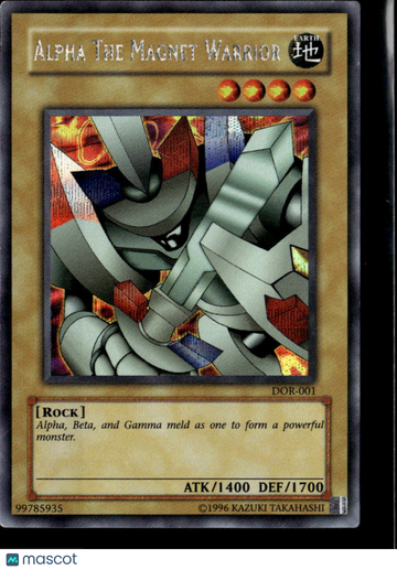 Alpha The Magnet Warrior 2002 Yu-Gi-Oh! Duelists of the Roses Prismatic Secret Rare Promo