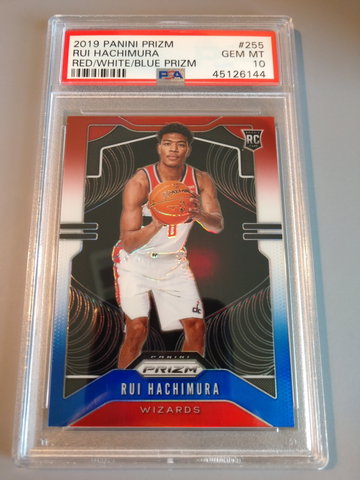 2019 Panini Prizm Rui Hachimura Red White Blue Prizm PSA 10 #255