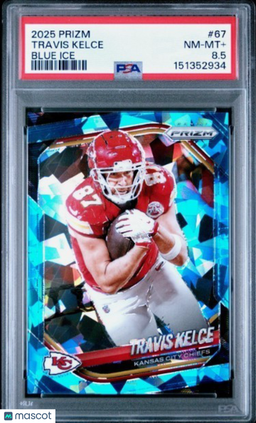 2025 Panini Prizm Travis Kelce #67 Blue Ice PSA 8.5