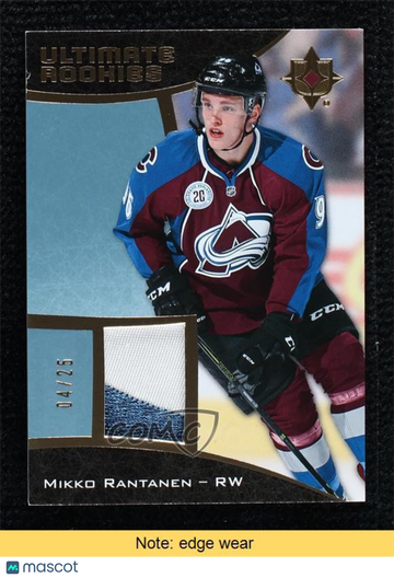 2015-16 Upper Deck Ultimate Collection Mikko Rantanen #107 Gold Patch 04/25 Parallel/Variety Rookie Base Set Memorabilia