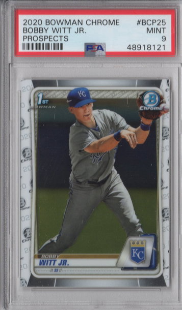 2020  Bowman Chrome Prospects Bobby Witt Jr. PSA 9