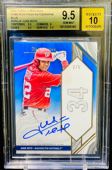 Juan Soto Blue Sapphire /5 Auto BGS 9.5 10 POP 1 