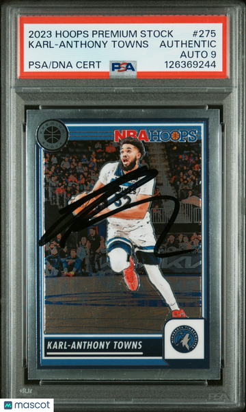 2023 Panini Hoops Premium Stock Karl-Anthony Towns #275 PSA A Auto 9