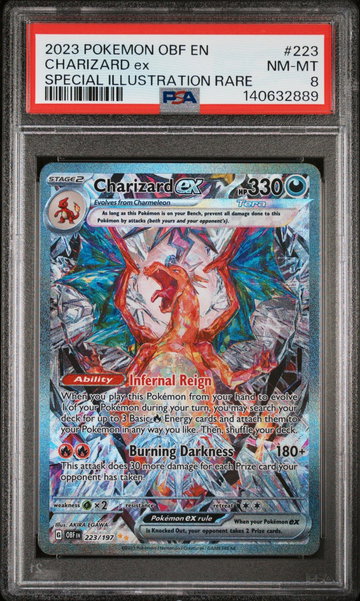 2023 Pokemon Scarlet and Violet Obsidian Flames Special Illustration Rare Charizard Ex #223 PSA 8