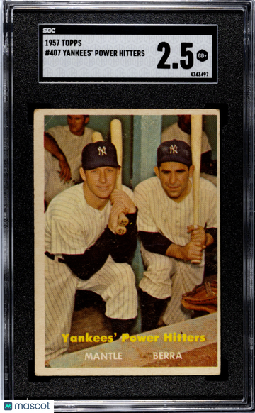 1957 Topps Yankees' Power Hitters #407 SGC 2.5