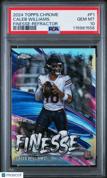 2024 Topps Chrome Finesse Caleb Williams #F1 Refractor Rookie PSA 10