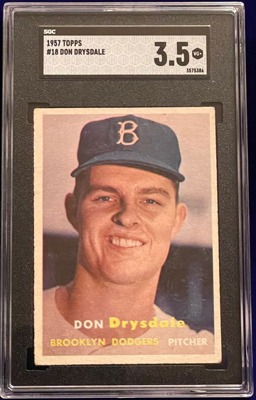 1957 Topps #18 Don Drysdale RC SGC 3.5