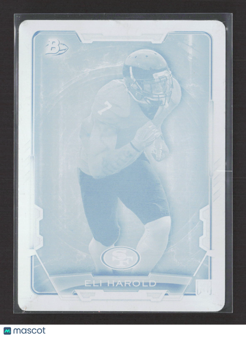 2015 Bowman Football Eli Harold #69 Cyan Printing Plate Printing Plate