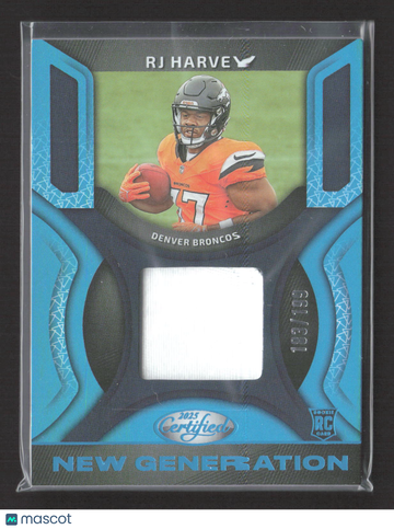2025 Panini Certified New Generation RJ Harvey #NGJ-RHY 183/199 RC Memorabilia