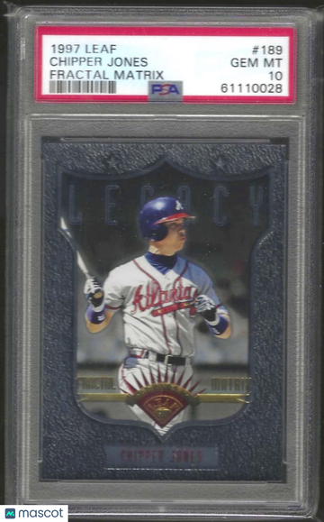 1997 Leaf Fractal Matrix Chipper Jones #189 PSA 10