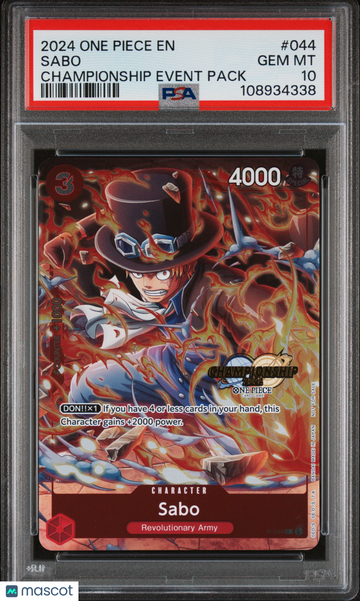 2024 One Piece Championship 2024 Event Pack Sabo PSA 10 #044