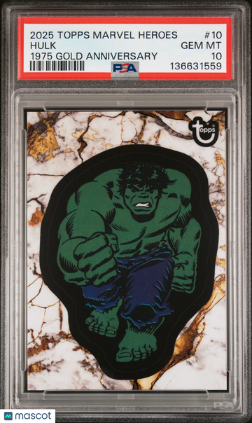 2025 Topps Marvel Comic Book Heroes 1975 Gold Anniversary Hulk #10 PSA 10