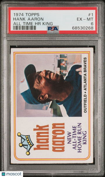 1974 Topps Hank Aaron #1 All Time HR King PSA 6