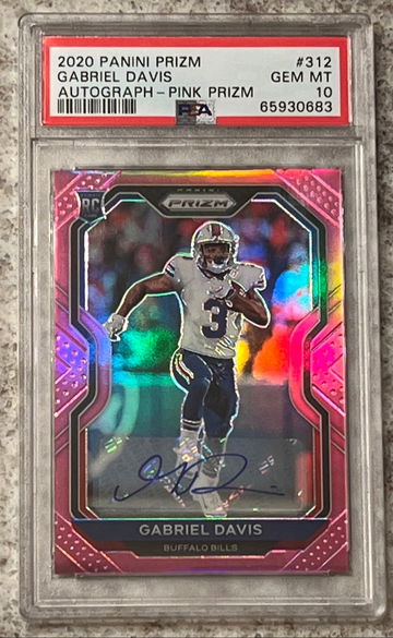 Gem Mint PSA 10 2020 NFL Prizm Gabriel Davis RC Rookie PINK Prizm Auto