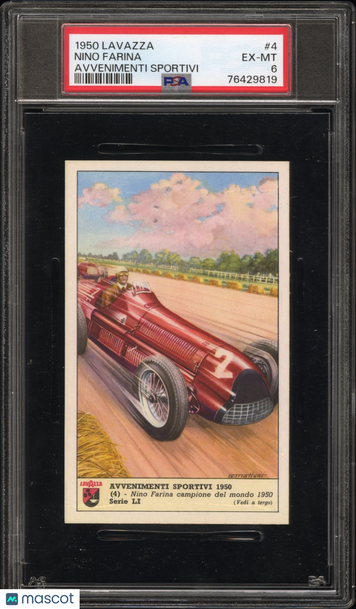 1950 Lavazza Avvenimenti Sportivi Nino Farina #4 PSA 6