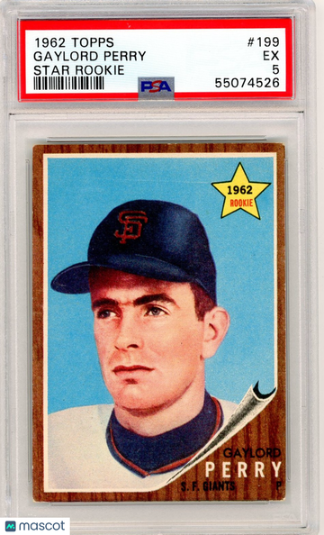 1962 Topps Gaylord Perry #199 Star Rookie PSA 5