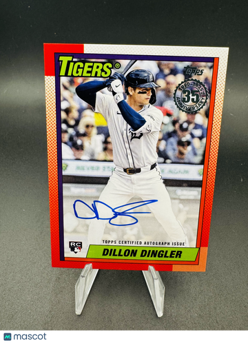 2025 Topps 1990 Topps Baseball Autograph Dillon Dingler #90B2-DD Orange Border RC