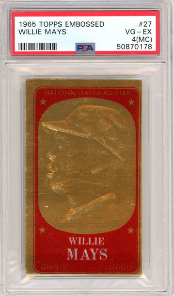 1965 TOPPS EMBOSSED WILIE MAYS PSA 4 (MC)