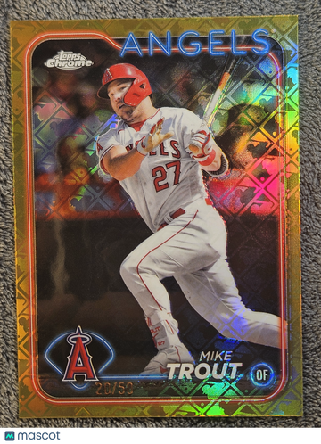 2024 Topps Chrome Mike Trout #200 Gold Logofractor /50