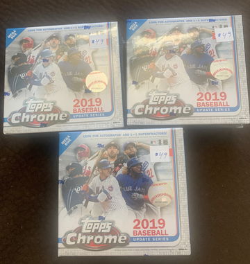 Lot 3 2019 Topps chrome update mega boxes 