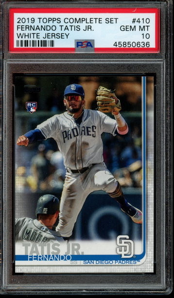 2019 Topps #410 Fernando Tatis Jr. WHITE JERSEY PSA 10 GEM MINT 