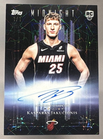 2025 Topps Midnight Kasparas Jakučionis Rookie RC 1/1 Auto Dark Marks