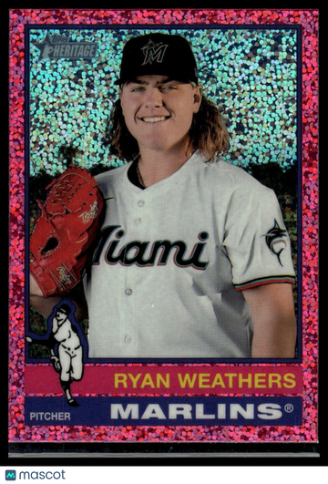 2025 Topps Heritage Ryan Weathers #275 Chrome Pink Sparkle Refractor