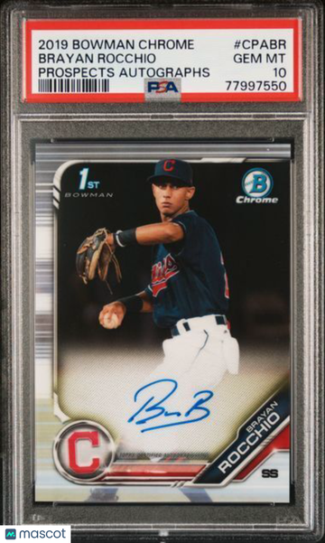 2019 Bowman Chrome Prospects Autographs Brayan Rocchio #CPABR PSA 10