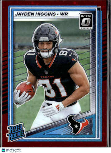 Jayden Higgins 2025 Panini Donruss Optic Prizm Red Houston Texans
