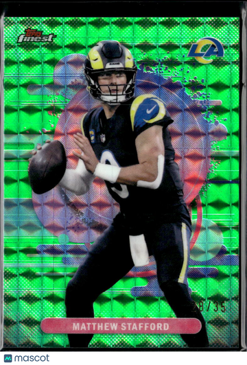 Matthew Stafford 2025 Topps Finest Green Refractor /35 Los Angeles Rams