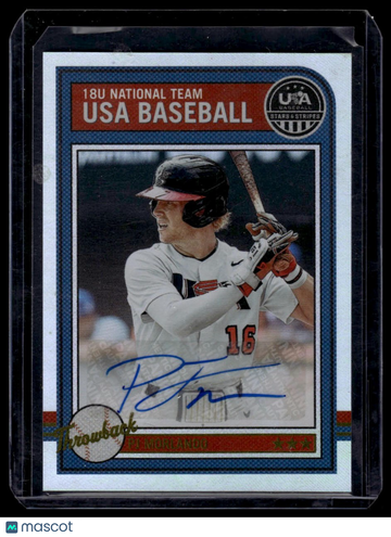 2025 Panini Stars and Stripes USA Baseball PJ Morlando #AS-PM USA Baseball Throwback Signatures AU