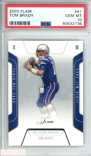 2003 FLAIR TOM BRADY #61 NEW ENGLAND PATRIOTS PSA 10 GEM MT