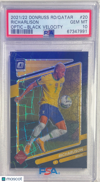 2021 Panini Donruss Road To Qatar Richarlison #20 Optic Black Velocity PSA 10
