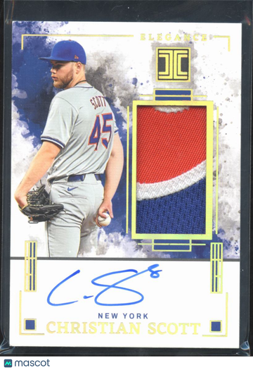 Christian Scott 2025 Panini Impeccable Elegance Patch Memorabilia Auto New York Mets