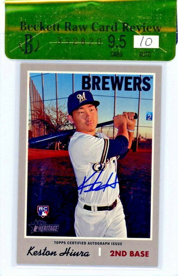 KESTON HIURA 2019 Topps Heritage Rookie Card RC Auto Autograph BGS 9.5 Gem RCR