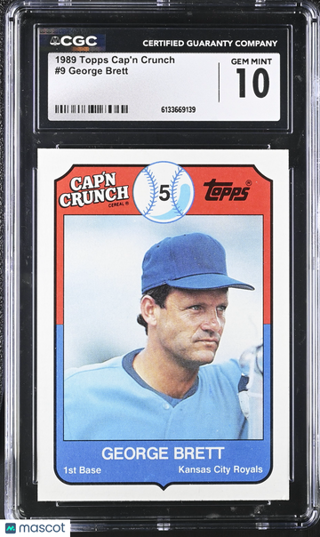 1989 Topps Cap'n Crunch George Brett #9 CGC 10