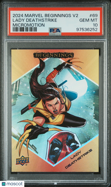 2024 Upper Deck Marvel Beginnings Vol.2 Series 2 Micro Motion Lady Deathstrike #69 PSA 10