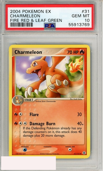 2004 POKEMON EX FIRE RED LEAF GREEN CHARMELEON #31 PSA 10 GEM MT