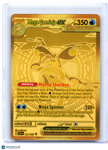 Chaos Rising Mega Greninja ex Gold Mega Hyper Rare #122/086
