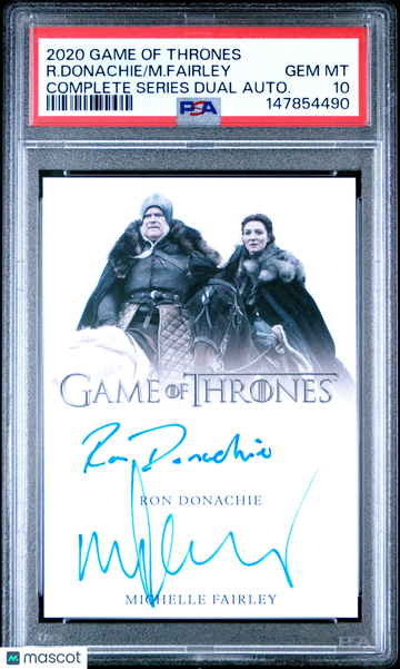 2020 Game Of Thrones Complete Series Dual Autograph M. Fairley R. Donachie Autograph PSA 10